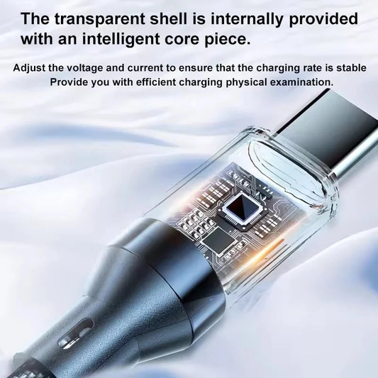 كابل USB إلى Type C بقوة 120 وات، كابل شحن فائق السرعة للهاتف مزود بشاشة LED، كابل بيانات من Type-C إلى Type-C بقوة 100 وات لهاتف Huawei وOppo وVivo
