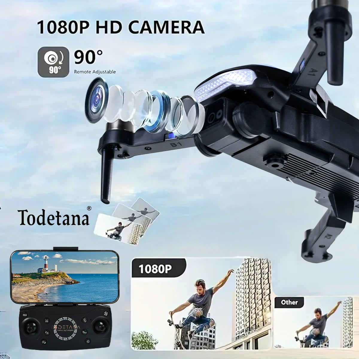 طائرة بدون طيار F2 بدقة 4K Ultra HD تتبع أوضاع طيران ذكية عمر بطارية طويل تصميم قابل للطي للتصوير الجوي أثناء السفر